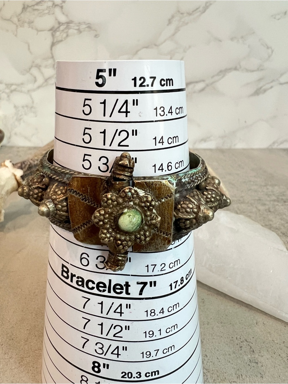 Vintage Yemeni Bedouin Bangle Bracelet  6.26" - Picture 4 of 16
